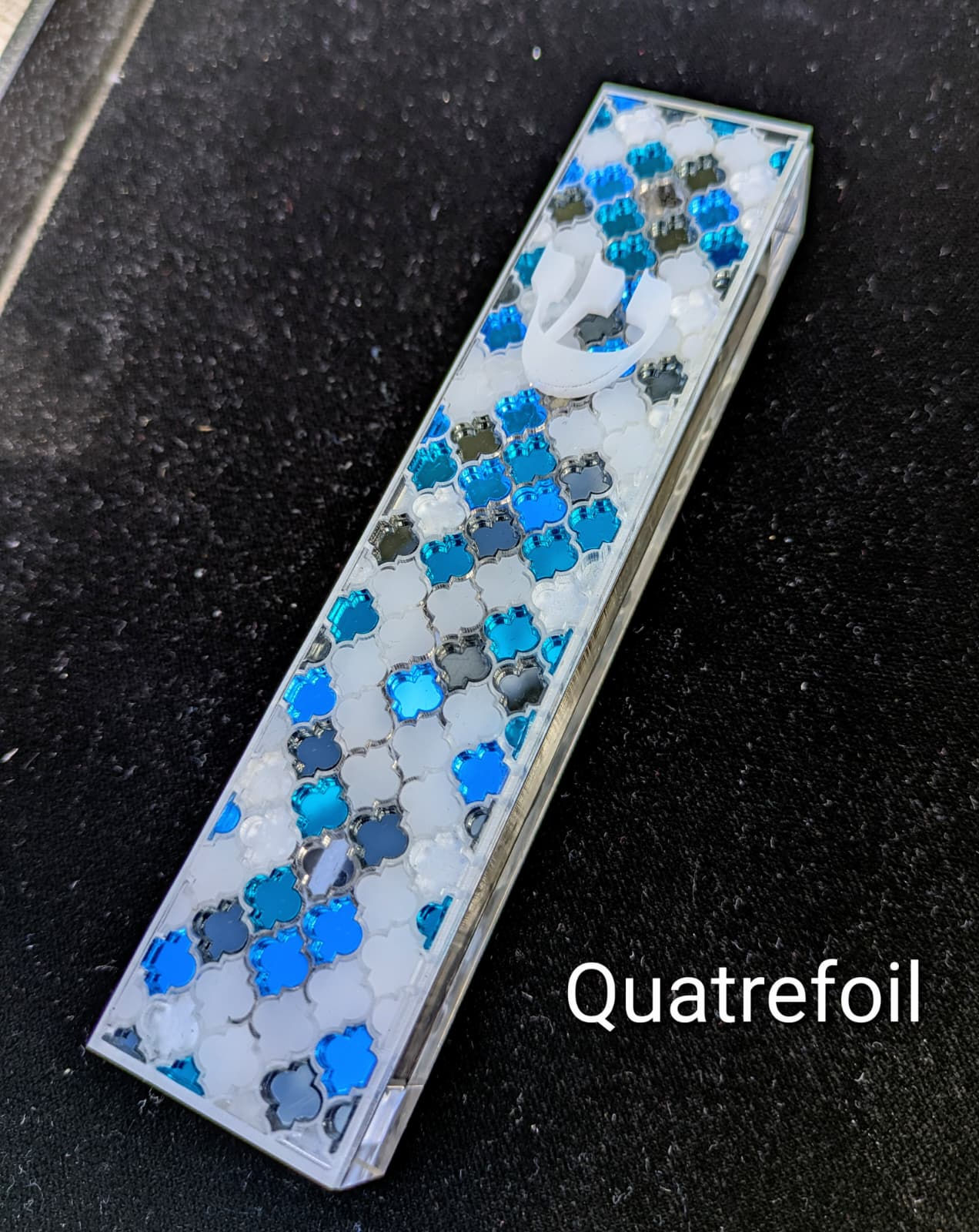 Quatrefoil design mezuzah case
