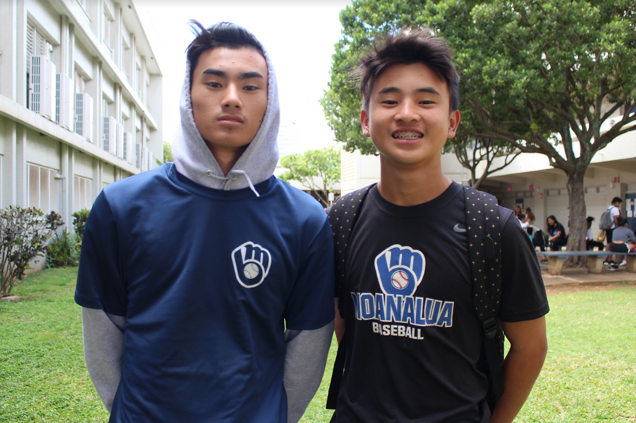 Jordan Kimura (left) and younger brother Landon Kimura (right) both want to win at the state championship this year, held in Maui.