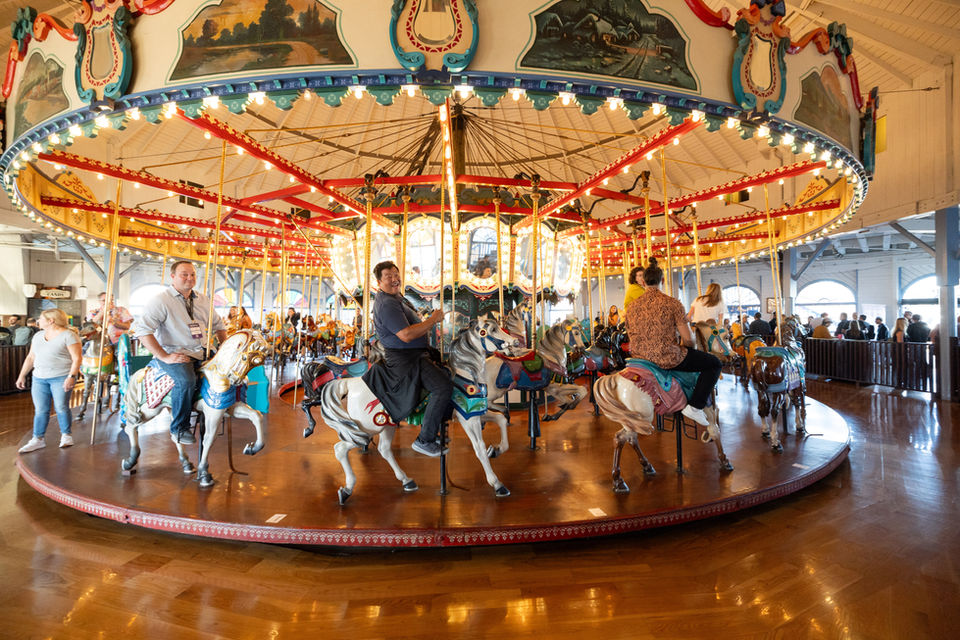Scott Fetters and Joe Tou on the Carousel at Music Tectonics 2024