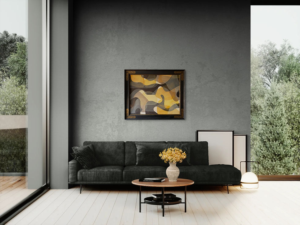 Miniaturbild: painting with natural tones over sofa
