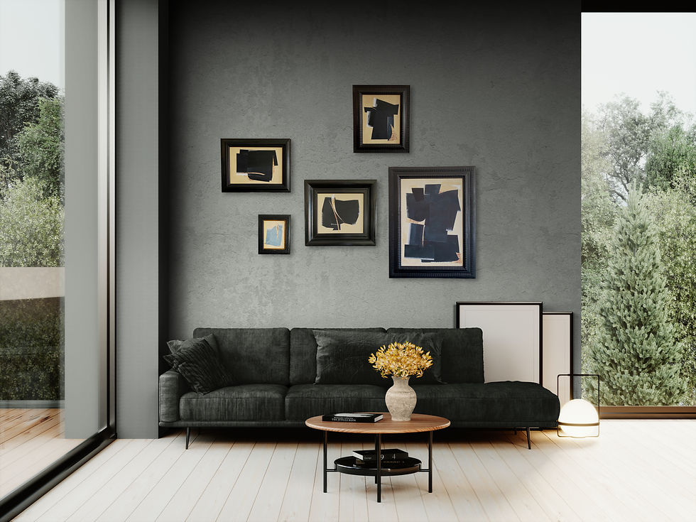 Kunstserie in moderner Einrichtung