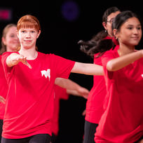 teens dancing at the camp showcase