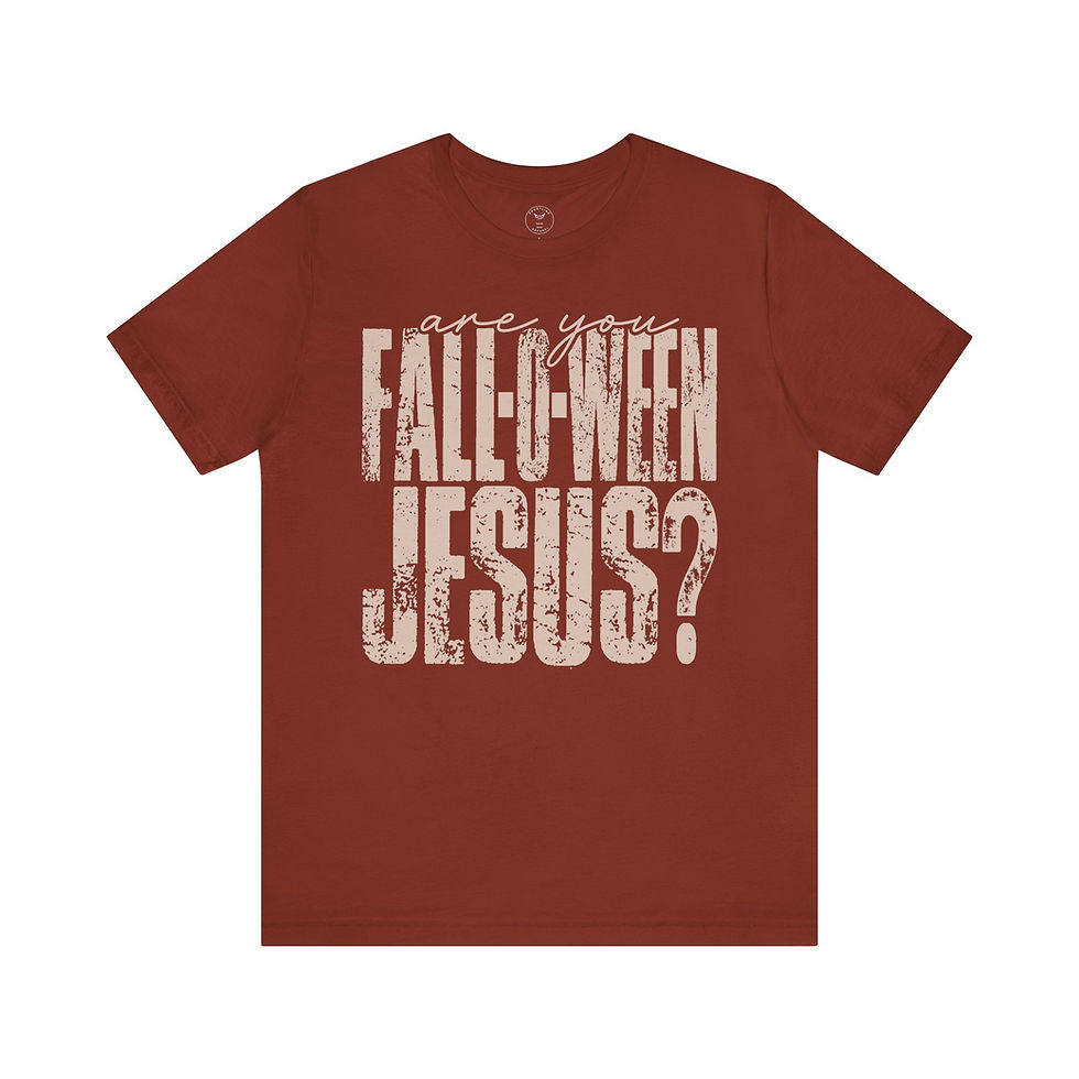 Miniatura: Fall-O-Ween Jesus? Unisex Jersey Short Sleeve Tee