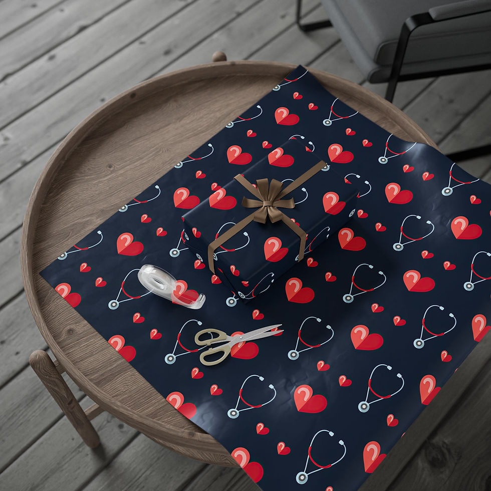 Thumbnail: Hearts & Stethoscopes Wrapping Paper