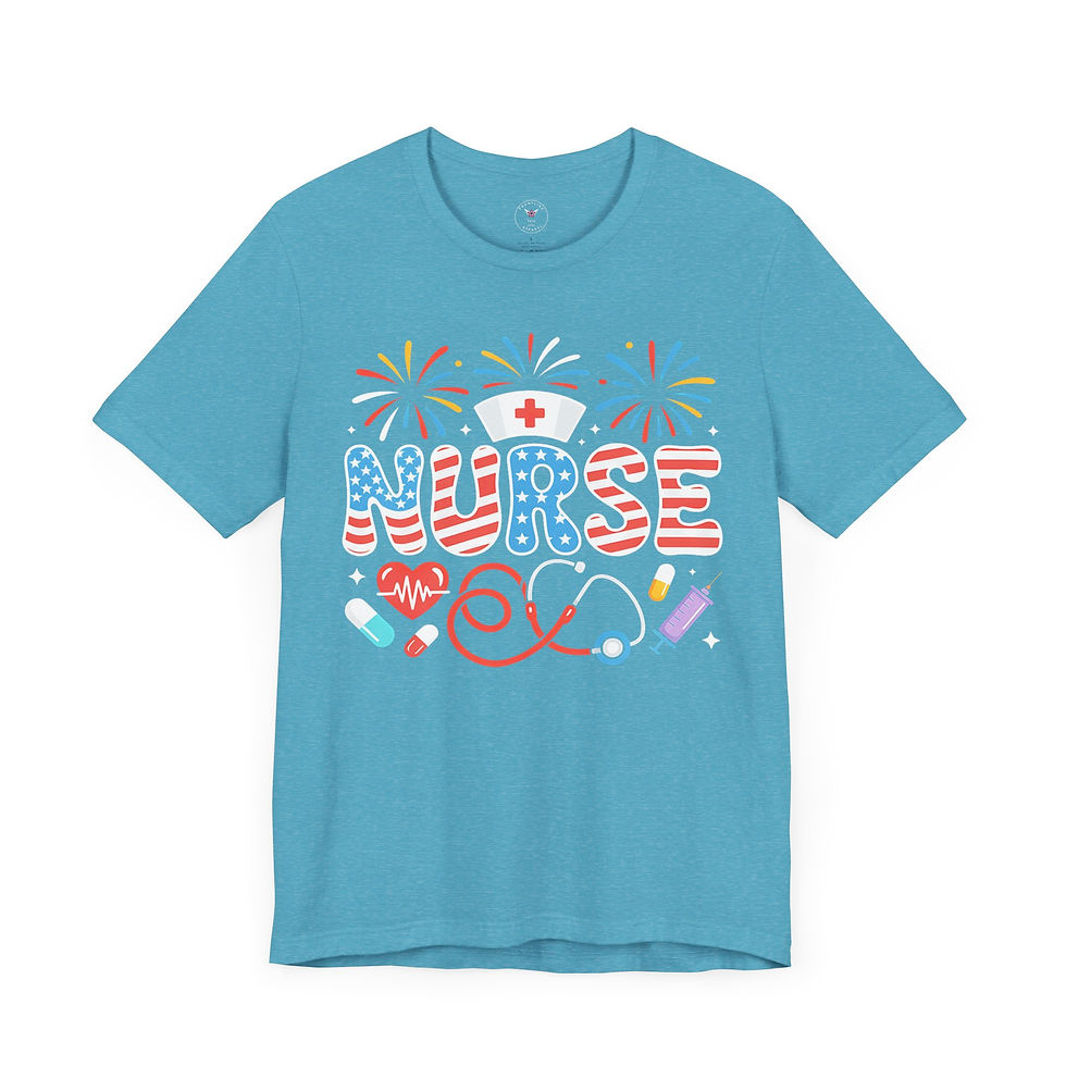 Thumbnail: Fire Cracker Nurse Unisex Jersey Short Sleeve Tee