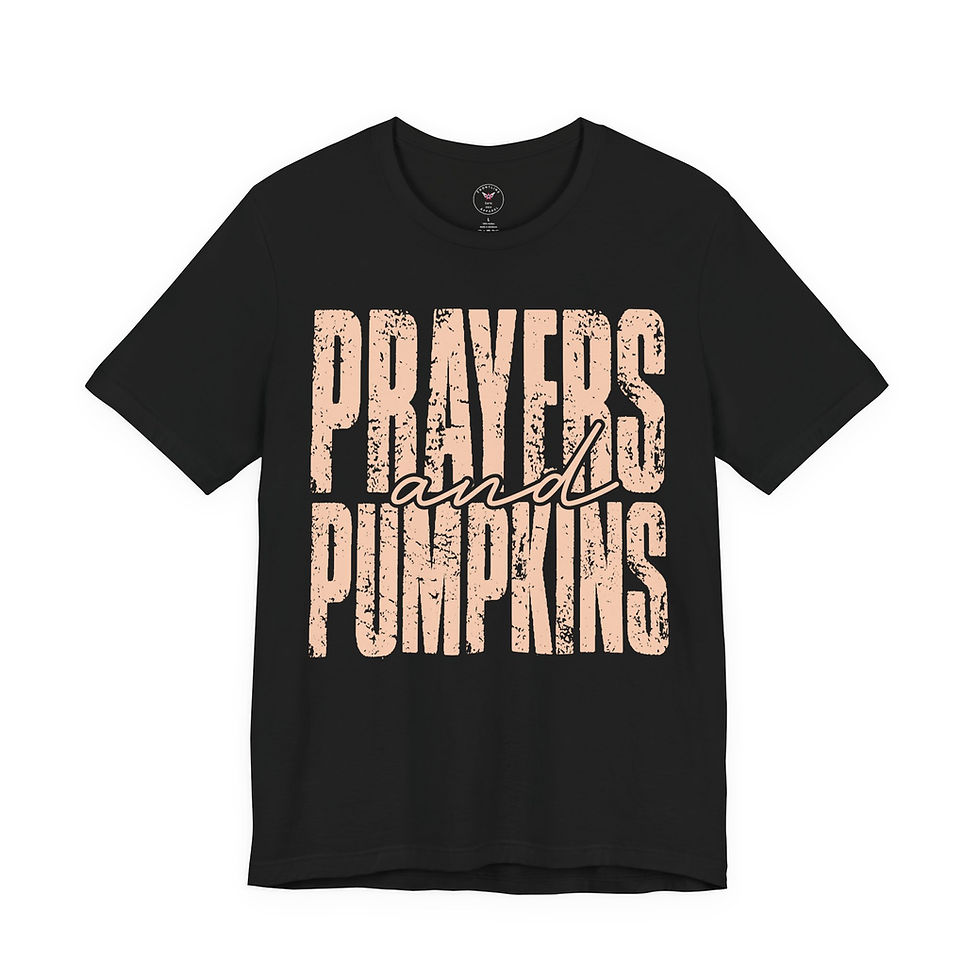 Miniatura: Prayers and Pumpkins Unisex Jersey Short Sleeve Tee