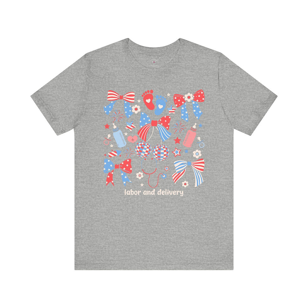 Thumbnail: Red, White, & Blue Labor and Delivery Unisex Jersey Short Sleeve Tee
