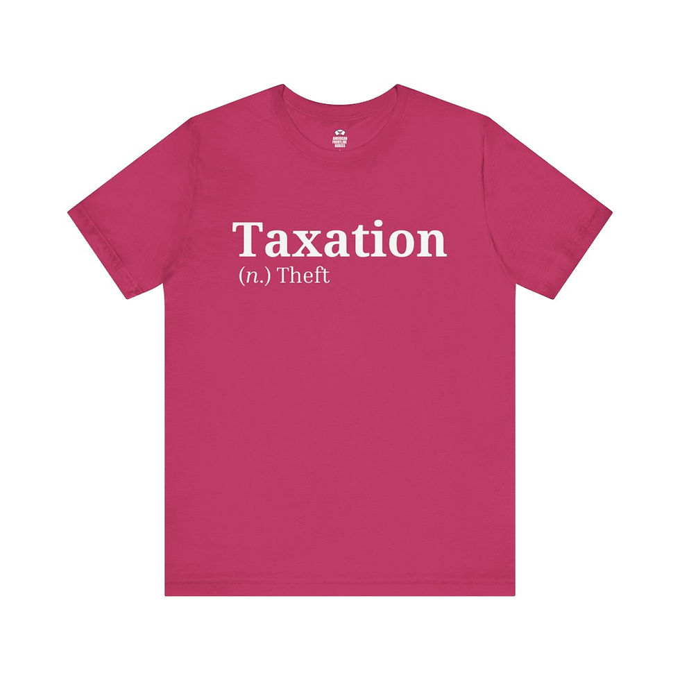 Miniatura: Taxation is Theft Unisex Jersey Short Sleeve Tee