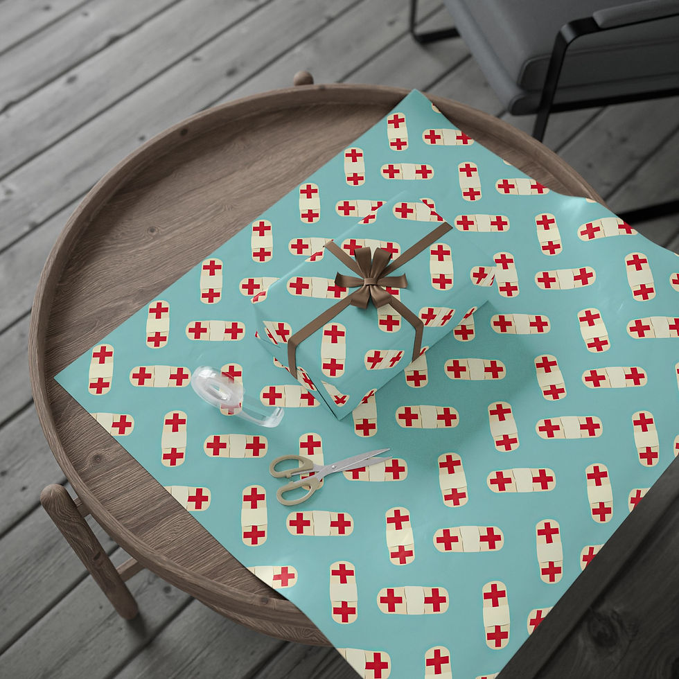 Miniatura: Red Cross Pills Wrapping Paper