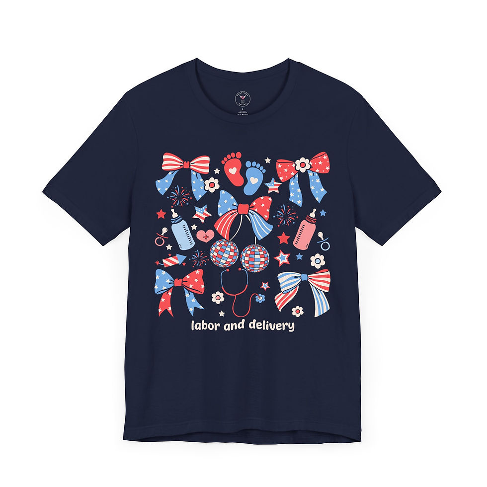 Thumbnail: Red, White, & Blue Labor and Delivery Unisex Jersey Short Sleeve Tee