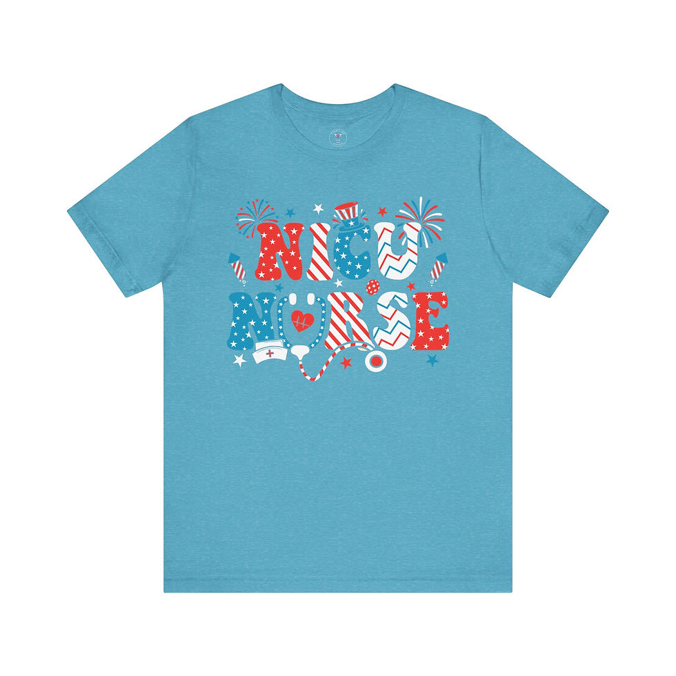 Miniatura: 4th of July NICU Nurse Unisex Jersey Short Sleeve Tee