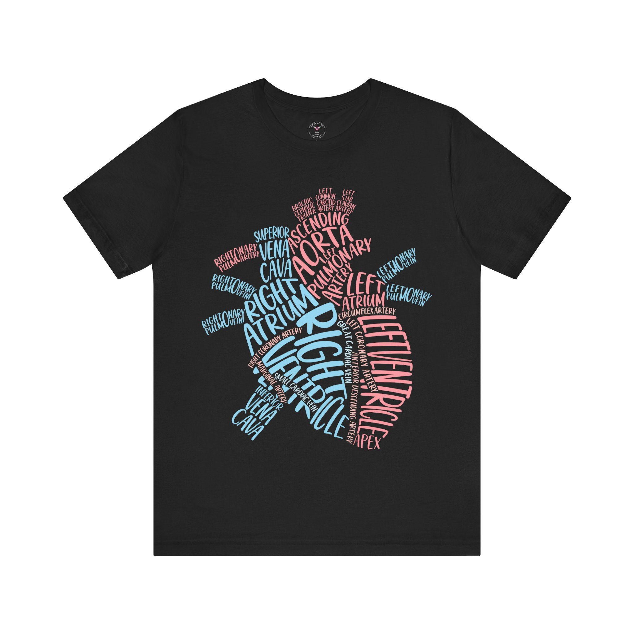 Red and Blue Anatomy Heart Unisex Jersey Short Sleeve Tee