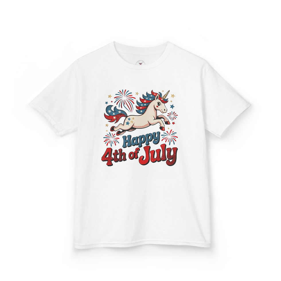 Miniatura: Unicorne 4th of July Kids Heavy Cotton™ Tee