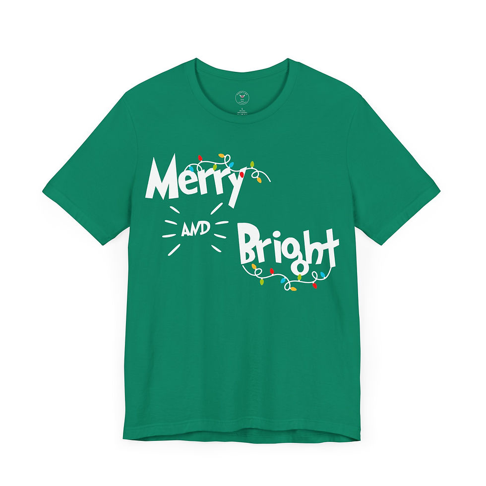 Miniatura: Merry and Bright Unisex Jersey Short Sleeve Tee