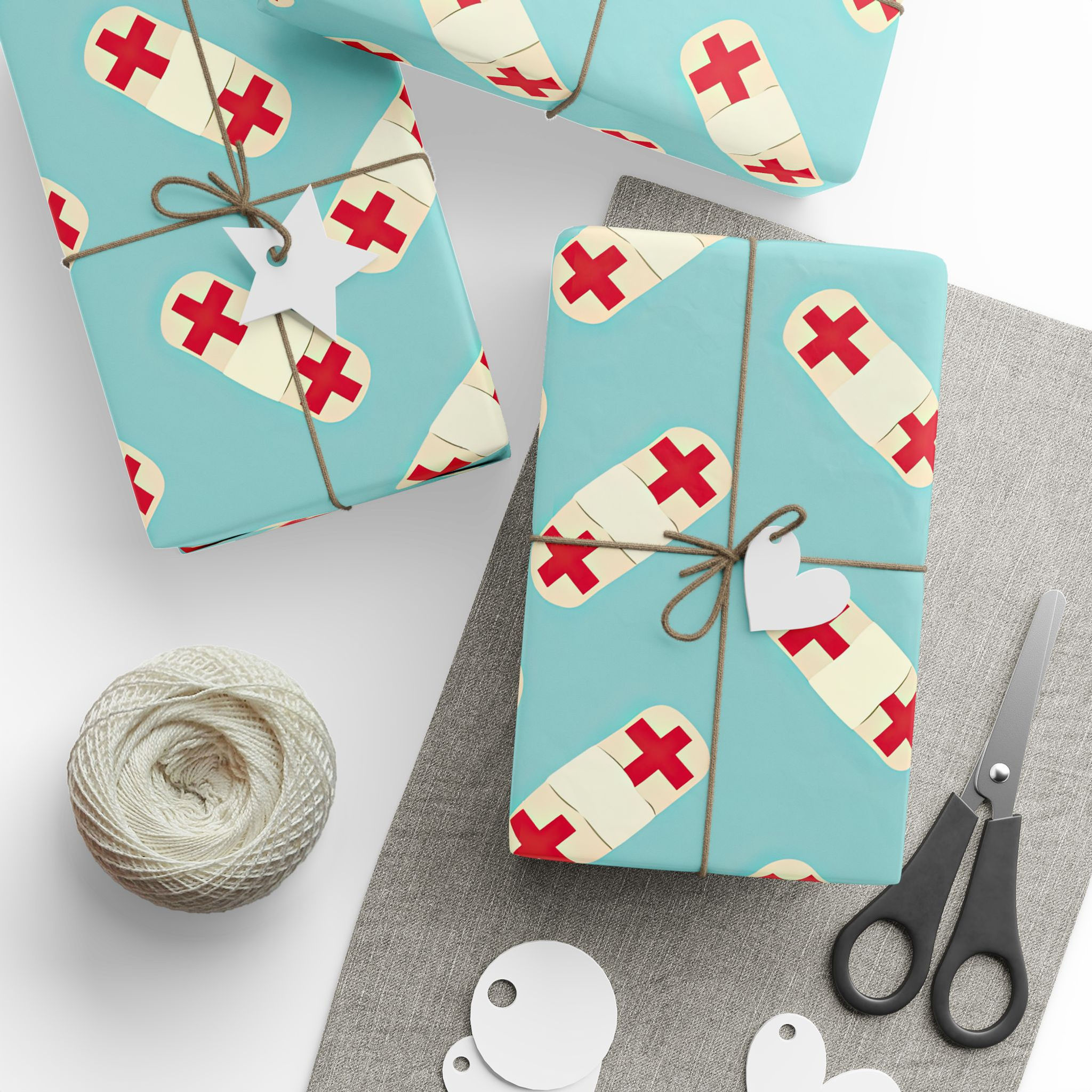 Red Cross Pills Wrapping Paper