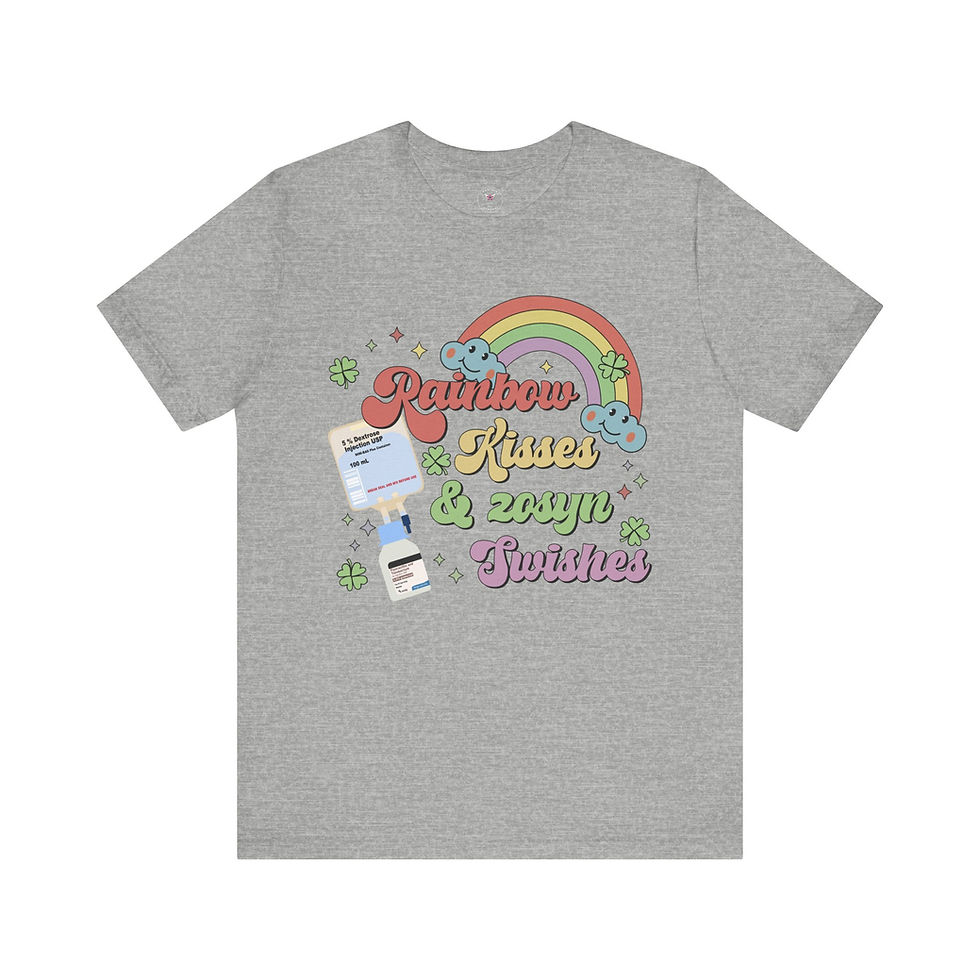 Miniatura: Rainbow Kisses and Zosyn Swishes Unisex Jersey Short Sleeve Tee