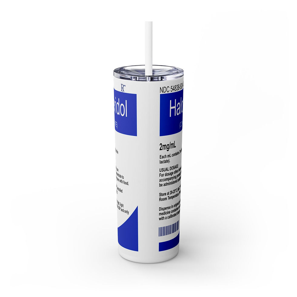 Miniatura: Haloperidol Skinny Tumbler with Straw, 20oz