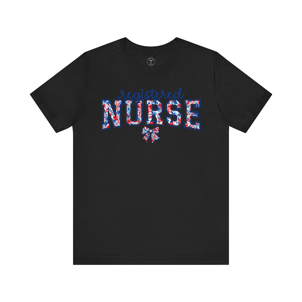 Miniatura: Red, White, & Blue Registered Nurse Unisex Jersey Short Sleeve Tee