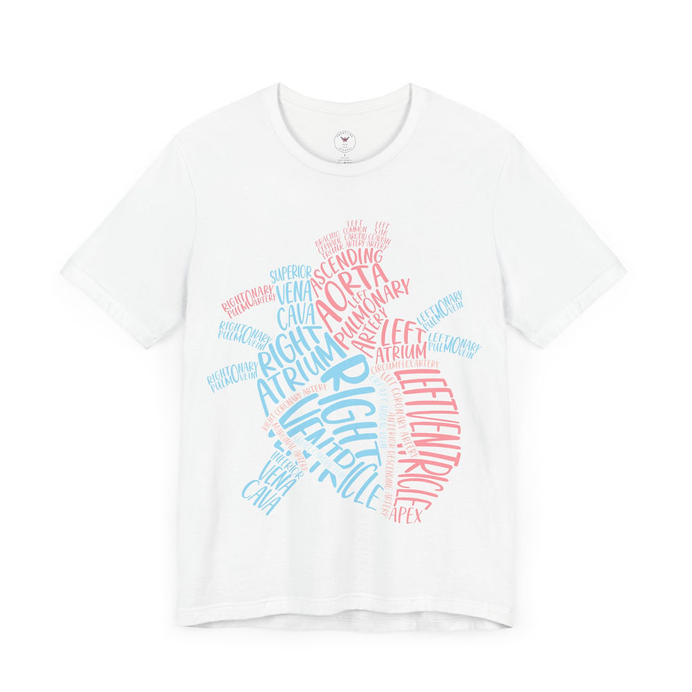 Miniatura: Red and Blue Anatomy Heart Unisex Jersey Short Sleeve Tee