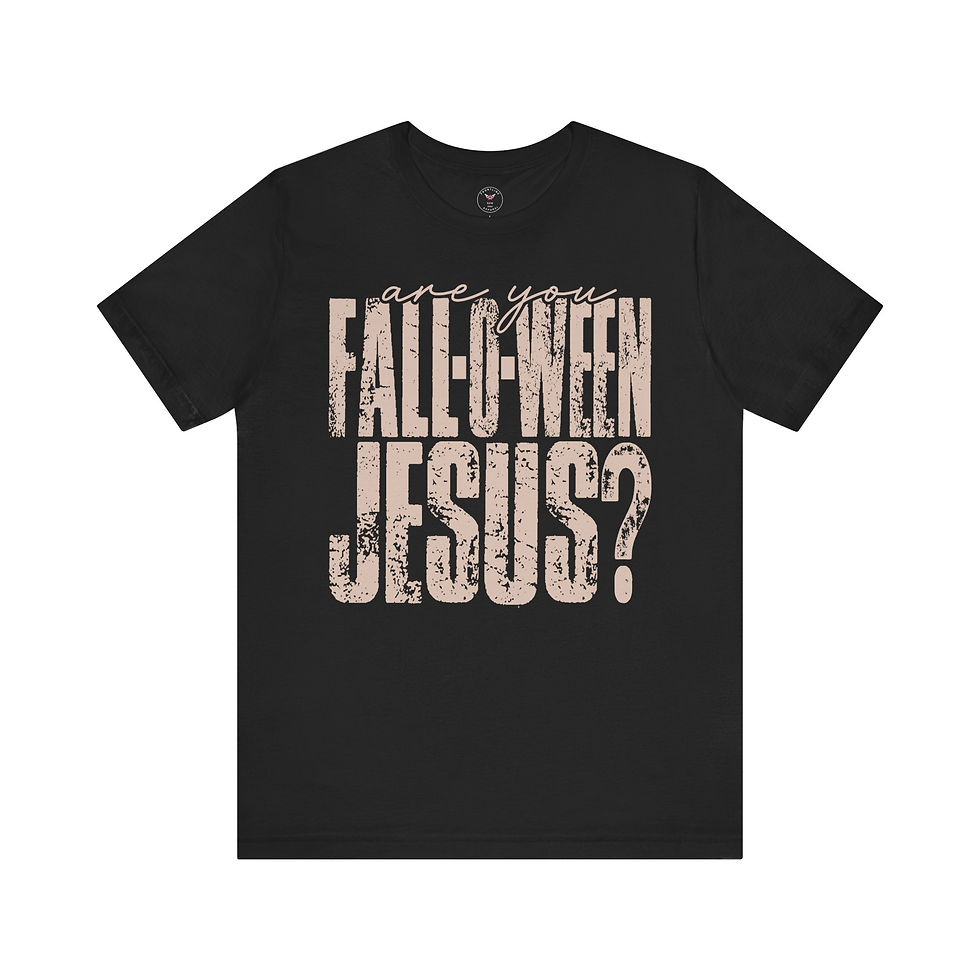 Miniatura: Fall-O-Ween Jesus? Unisex Jersey Short Sleeve Tee