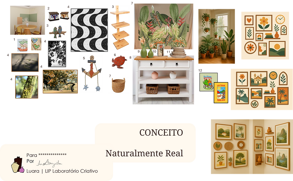 painel de inspiração mood board para consultoria de interiores em BH