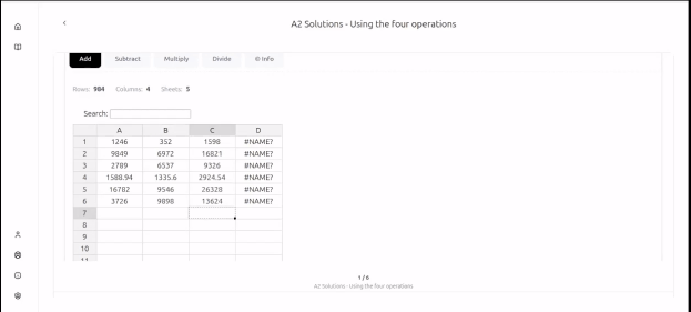 Gif: Working example of Kul with spreadsheets running SUM functions offline
