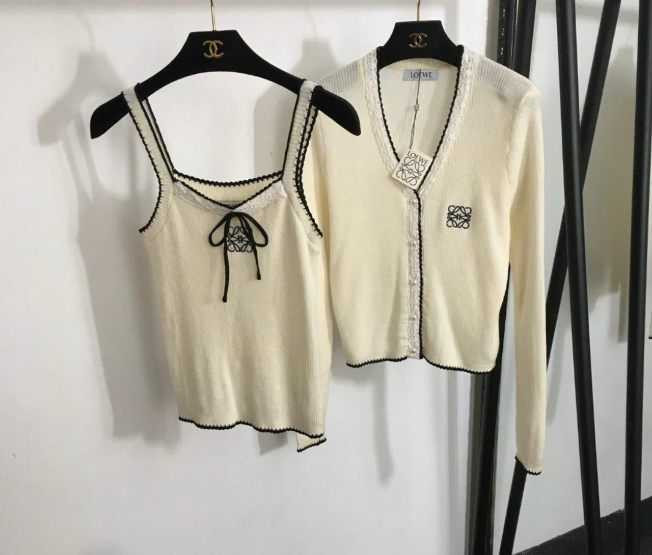 Conjunto de cárdigan y top 