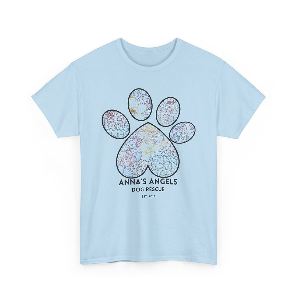 Thumbnail: Floral Paw Print - Unisex Heavy Cotton Tee