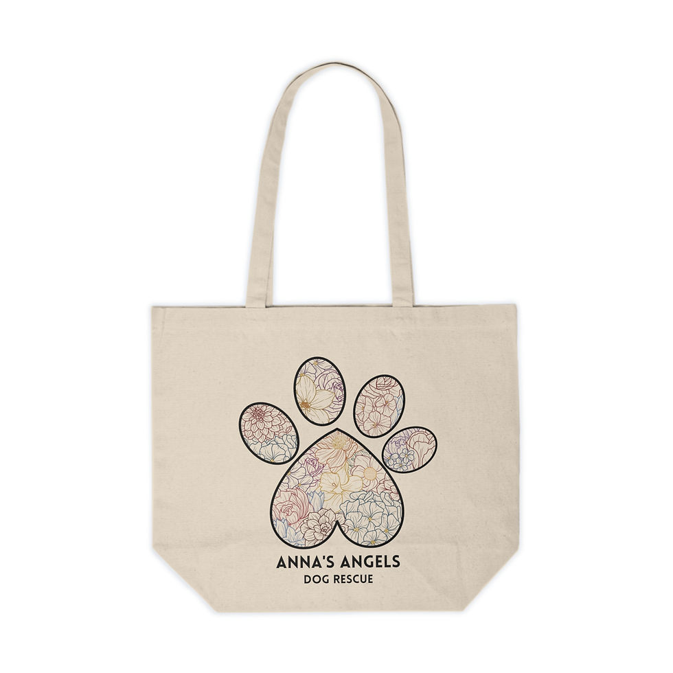 Floral Paw Print - Cotton Canvas Tote Bag