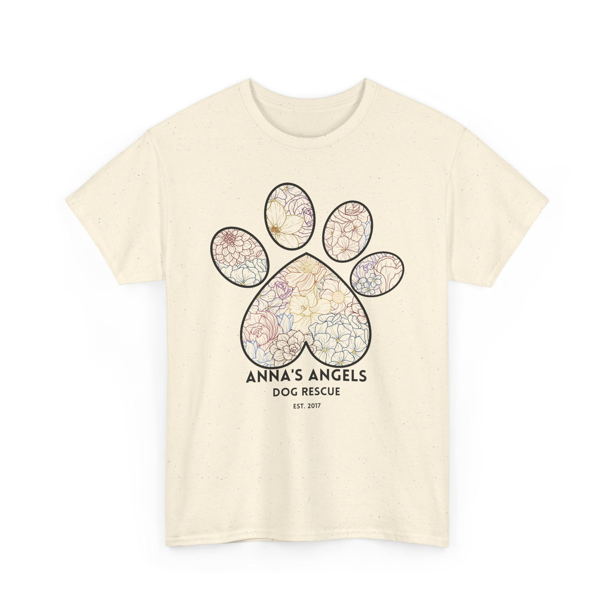 Floral Paw Print - Unisex Heavy Cotton Tee