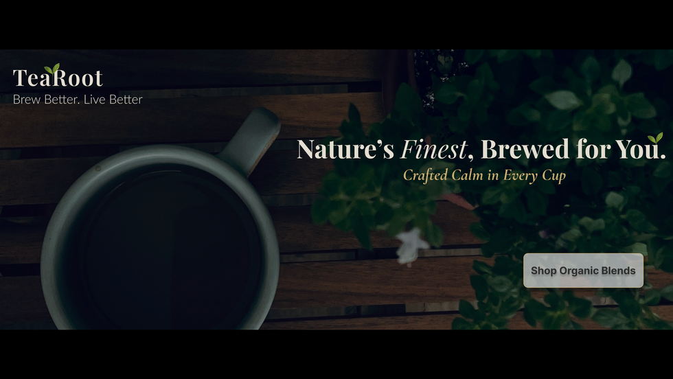 TeaRoot – Organic Tea Brand Landing Page (Figma UI/UX Project)