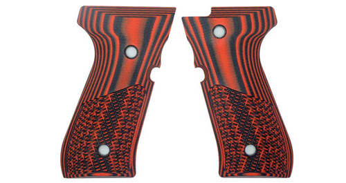 Beretta Taurus PT92 G10 Grips Half Checker Orange Black