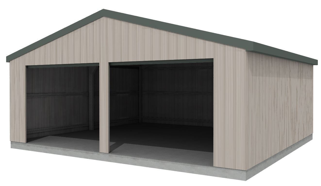 Garage Kit 6.08 x 6.92 x 2.5m with Two Single Doors