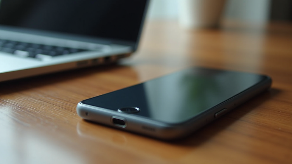Close-up view of premium smartphone accessories on a wooden table