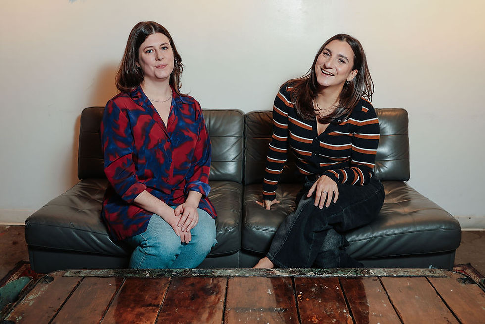 Puzzle constructors and the people behind Block Party, Emily Biegas and Sala Wanetick. Photo taken at Spotlite Detroit