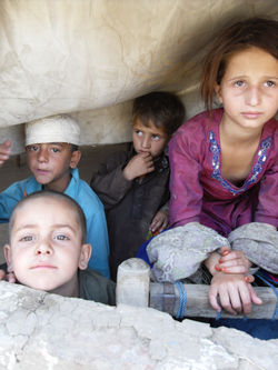 Refugees living in tent villages