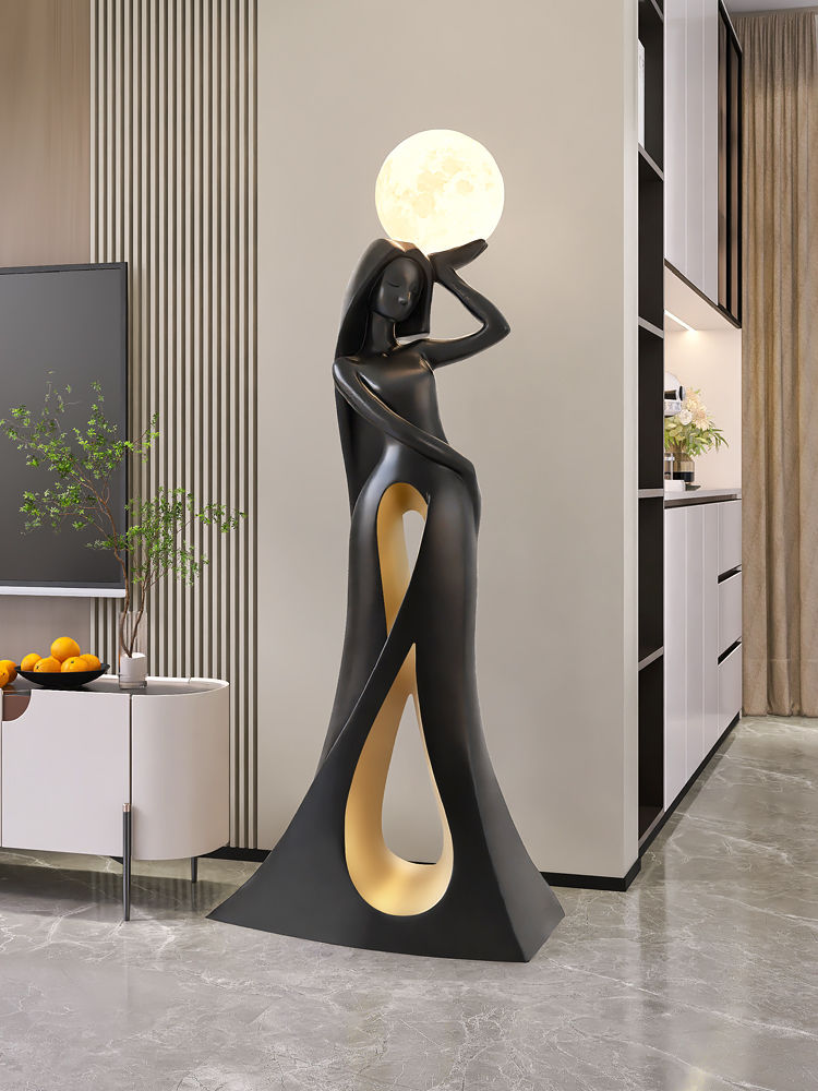 Home Decor Ladies Statue Living Room Large Floor Sofa TV Cabinet Modern Interior