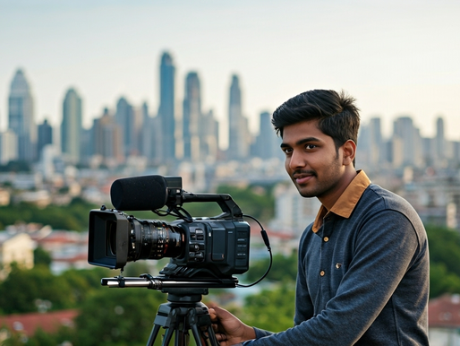 A young Indian filmmaker with a Camera
