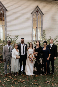 Extended family photos after wedding ceremony