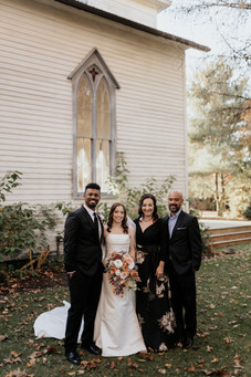 Family photos after wedding ceremony