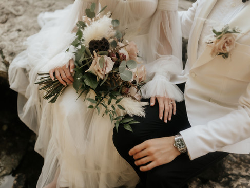 Elora Gorge wedding portraits of bride and groom