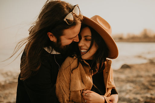 couple at beach at sunset