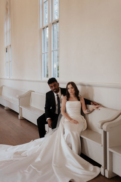 sunset portraits cranberry creek gardens inside chapel