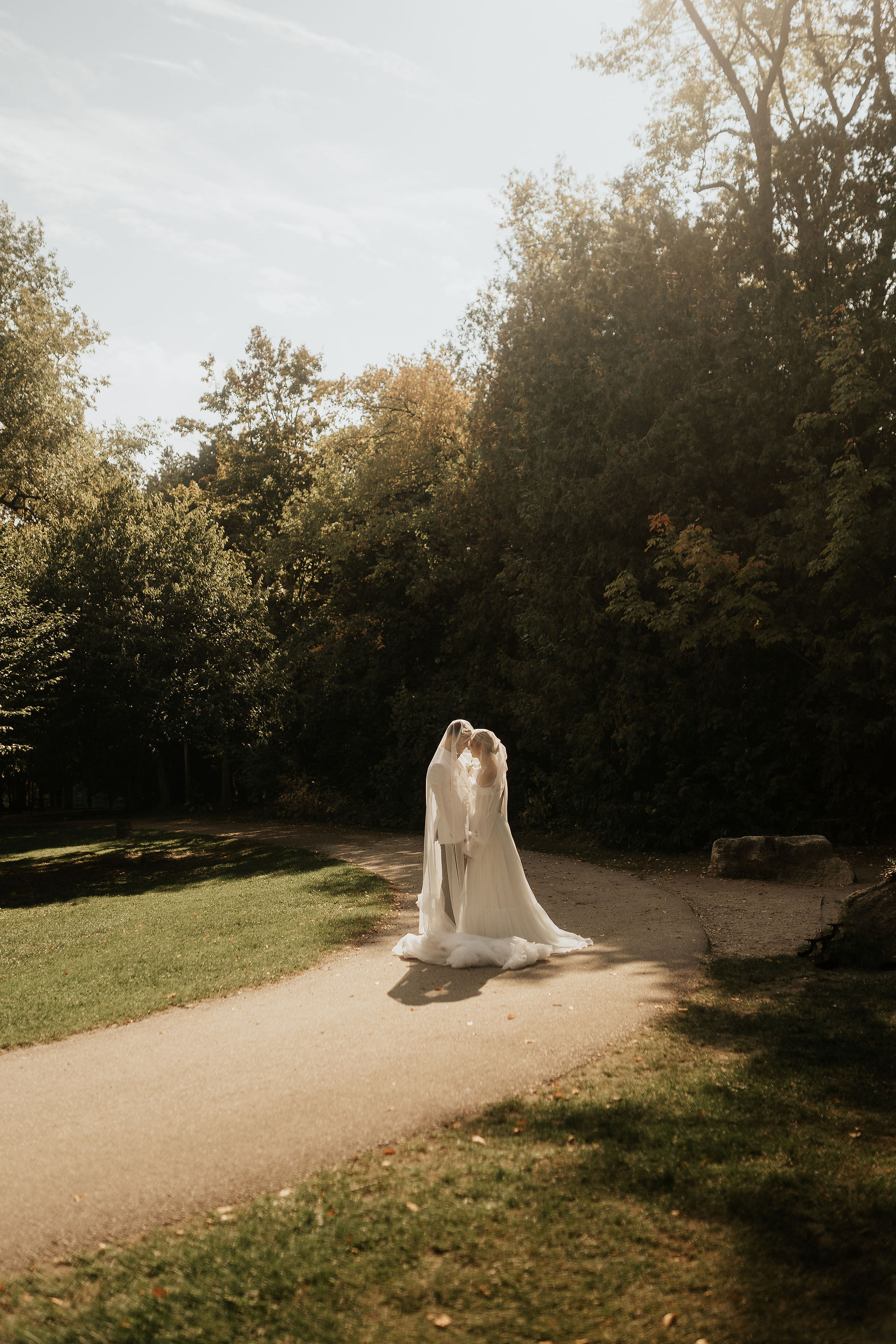 Elora Gorge wedding portraits of bride and groom under veil