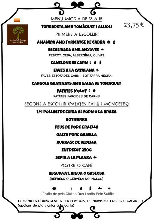 Menu Raco Bianya 2026/27
