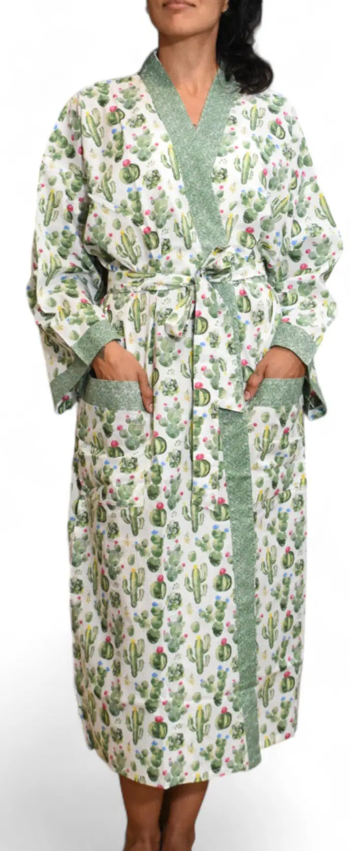 Miniature : Kimono coton taille unique Cactus