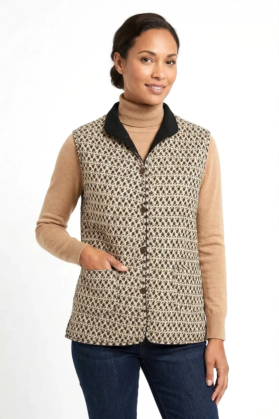 Miniature : Gilet en Velours et Coton Réversible "Black Velvet"