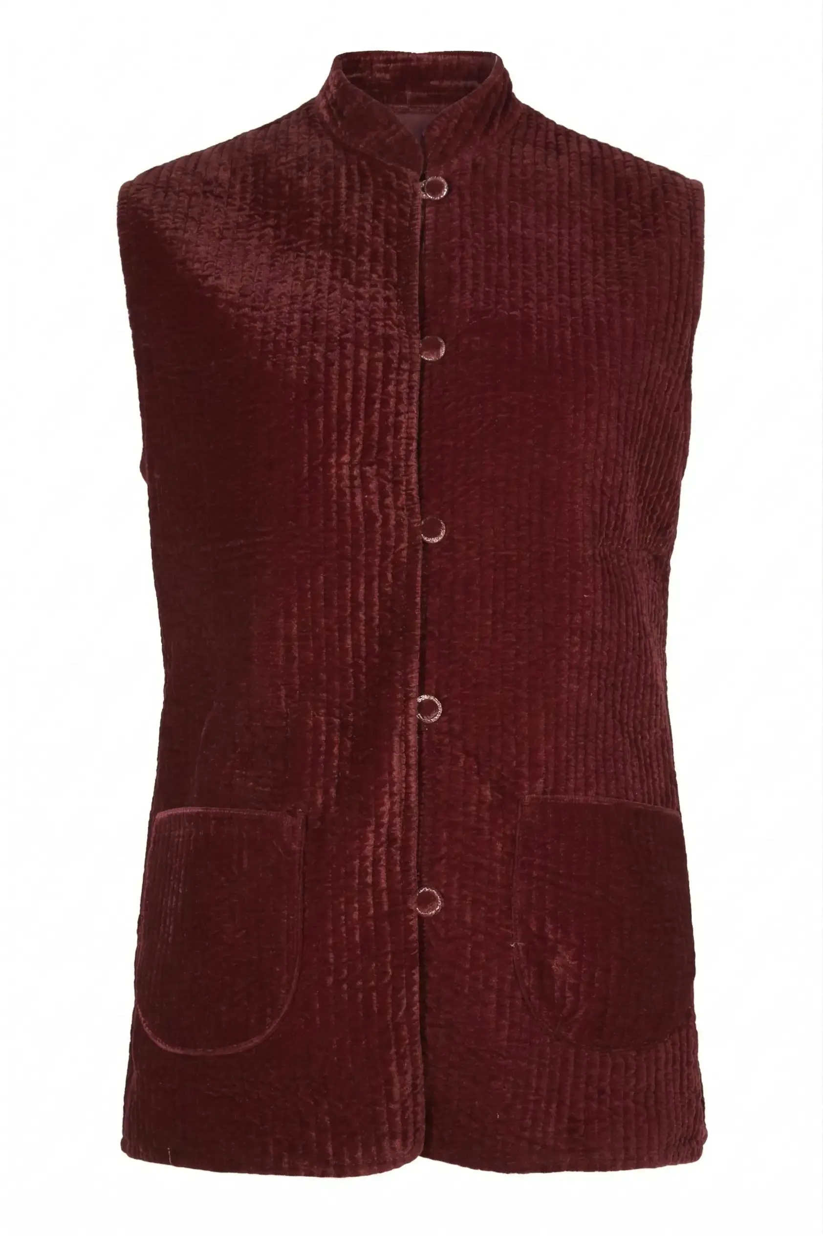 Gilet en Velours et Coton Réversible "Rubino Velvet"
