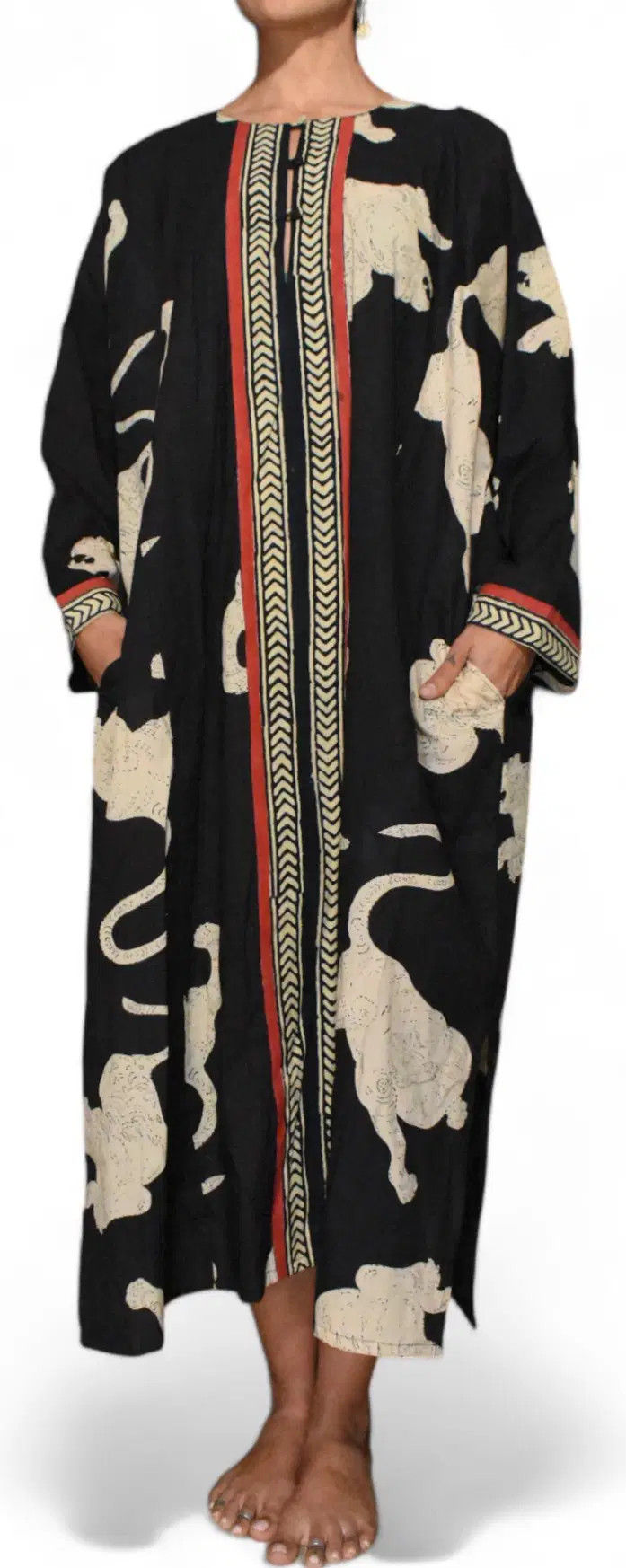 Miniatura: Caftano Cinzato Taglia Unica Tibetan Tiger