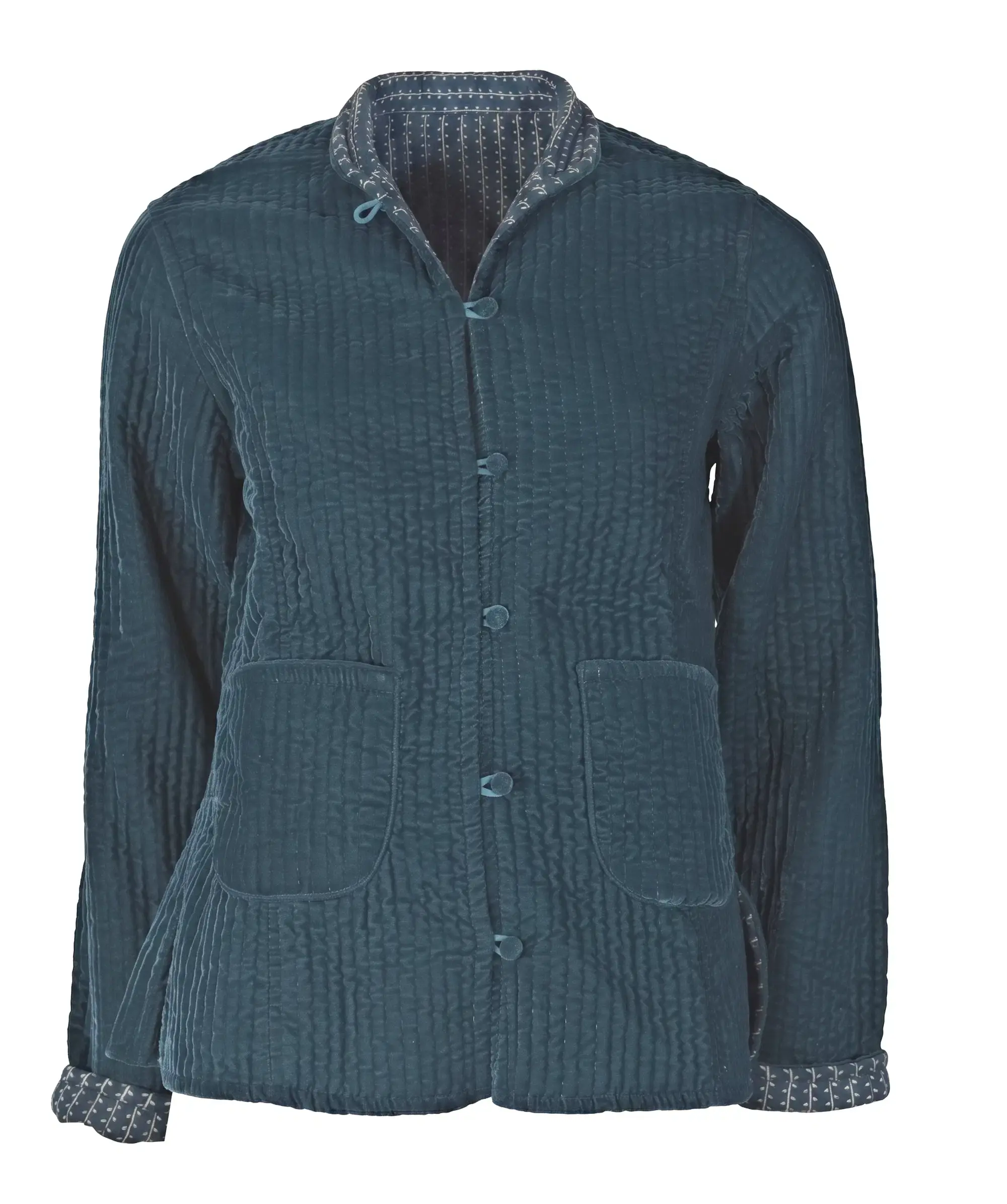 Giacca Velluto e Cotone Reversibile "Pavone"